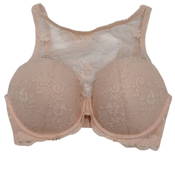 Victoria's Secret Womens Sz 32DDD Pink Dream Angels Lined Demi High Neck Bra - Picture 1 of 7